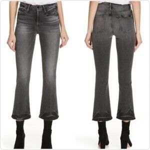FRAME Le Crop High Waist Mini Bootcut Jeans Size 25  In Jackson Peak Black Gray